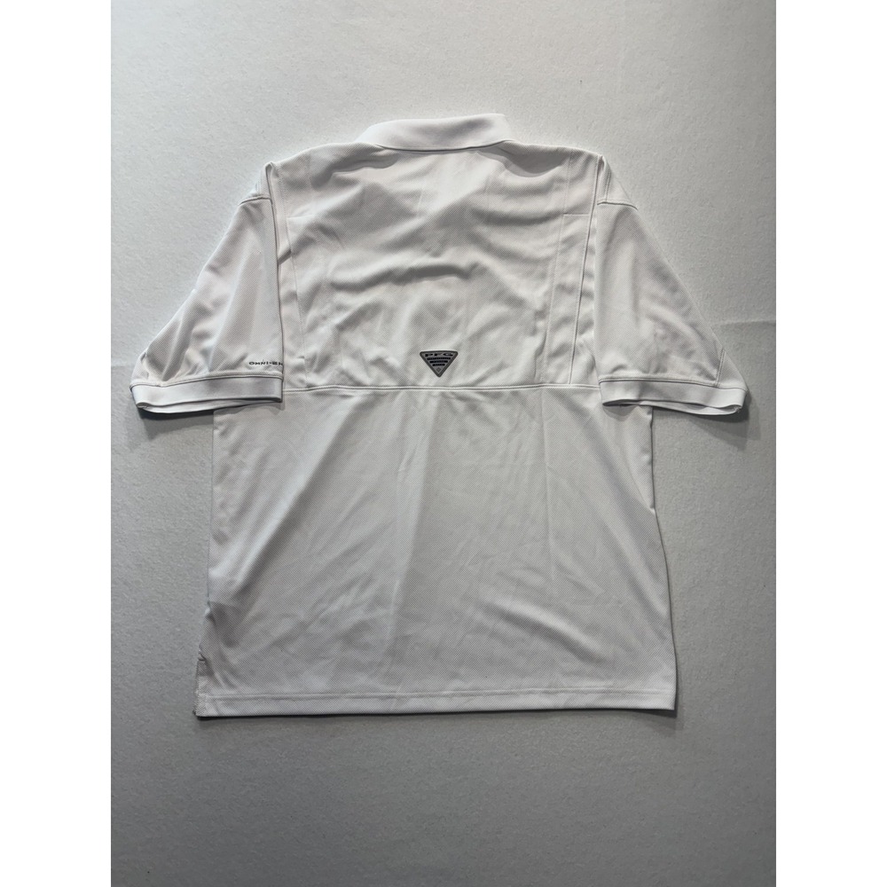 Columbia PFG Omni-Shade Polo Shirt Mens Medium White Fishing UV Protection - Picture 11 of 13